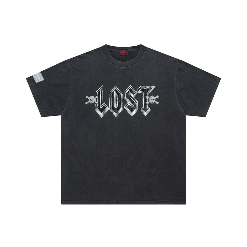 Lost Intricacy T-Shirt Skull Wash Casual Short Sleeve T-Shirt