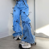 Women Cargo Pants Overalls Women's Autumn Loose Wide-Leg Pants