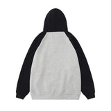 Men Hoodie Spider Web Embroidered Letters Hooded Pullover