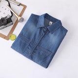 Women T-shirt Denim Shirt Women's Autumn Loose Casual
