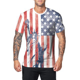 National Flag Day T Shirts Carnival Costume Men Sua Flag Printed T-shirt round Neck Short Sleeve