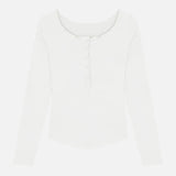 Women Long Sleeve Shirt Slimming V-Neckline Base Shirt Top Skirt