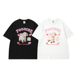 Men T Shirt Fashion Brand Sweet Cool Printed Short-Sleeved T-shirt Men's Loose Couple
