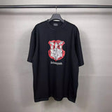 Men T-shirts printed washed and worn short-sleeved T-shirts loose and casual