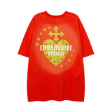 Men T Shirt Printed Short-Sleeved T-shirt Men's Ins Loose Street Casual Couple