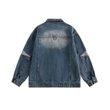 Unisex Jacket Autumn Cross Star Denim Coat for Women