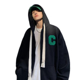 Men Hoodie Hong Kong Style Autumn Boys and Girls Hooded Loose Couple Coat
