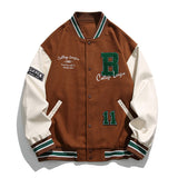 Varsity Jacket Vintage Embroidered Baseball Uniform Men's and Women's Baggy Coat Men's Color Matching Couple Jacket