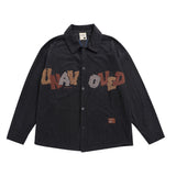 Men Long Sleeved T Shirt Letter Embroidered Long Sleeve Shirt Men's Loose Shirt Casual Top