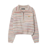 Women Sweater Short Sweater Girls' Autumn Casual Long-Sleeved Sweater