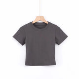 Women T-Shirt Women's T-shirt Summer round Neck Short Sleeves Short Top