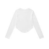 Women Long Sleeve T-Shirt Long Sleeve T-shirt Women's Spring and Autumn Crew Neck Casual Short