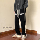 Men Sweatpants Vintage Men's Fashion Brand Ins Sweatpants Loose Straight Casual Trousers