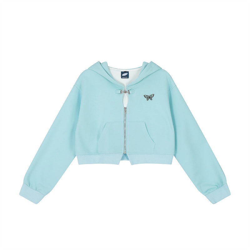 Women Hoodie Cropped Hoodie Casual Women Autumn Long Sleeve Hood Coat
