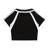 Women T-shirt Short-Sleeved T-shirt Girls' Summer Casual Cotton Stitching