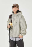 Unisex Jacket Autumn Hooded Plaid Coat Women's Clothing