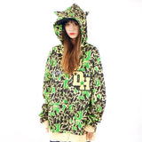 Men Hoodie Devil Horn Hoodie Coat Male Loose Letters