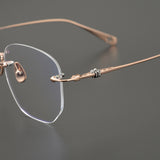 CHH Chrome Hearts Glasses Ultra Light Titanium Frameless Wide Myopia Glasses Frame