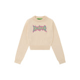 Women Sweater Embroidery Short Sweater Women's Casual round Neck Sweater