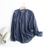 Women T-Shirt Shirt Denim Shirt Women Spring and Autumn Coat