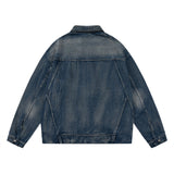 Men Denim Jacket Men's Vibe Loose Washed-out Distressed Jacket