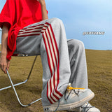 Men Sweatpants Side Stripes Track Sweatpants Men and Women Couple Summer
