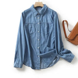 Women T-Shirt Retro Denim Shirt Women's Autumn Design Sense