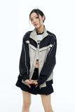 Unisex Jacket Autumn Stitching Stand Collar Coat Women's Clothing