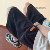 Men Sweatpants Sports Shorts Men's Summer Wide Leg Straight Casual