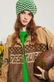 Unisex Jacket Autumn Deerskin Chessboard Plaid Jacket Women's Clothing