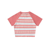 Women T-shirt Color Matching Short-Sleeved T-shirt Girls' round Neck Summer