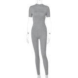 Women Jumpsuit Women's Spring Clothing Fashion Short Sleeve Sports Yoga Jumpsuit