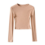 Women T-Shirt Long-Sleeved T-shirt Fall Slim Fit Bottoming Shirt