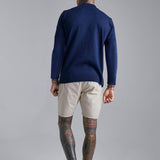 Men Sweater Casual Jacket Long-Sleeved Slim Jacquard Knitted Sweater
