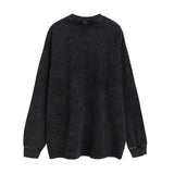 Men Long Sleeve Shirt Character Retro Distressed Long Sleeve Bottoming T-shirt Men and Women Vintage