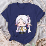 Frieren Graphic Print T-Shirt Women Casual Round