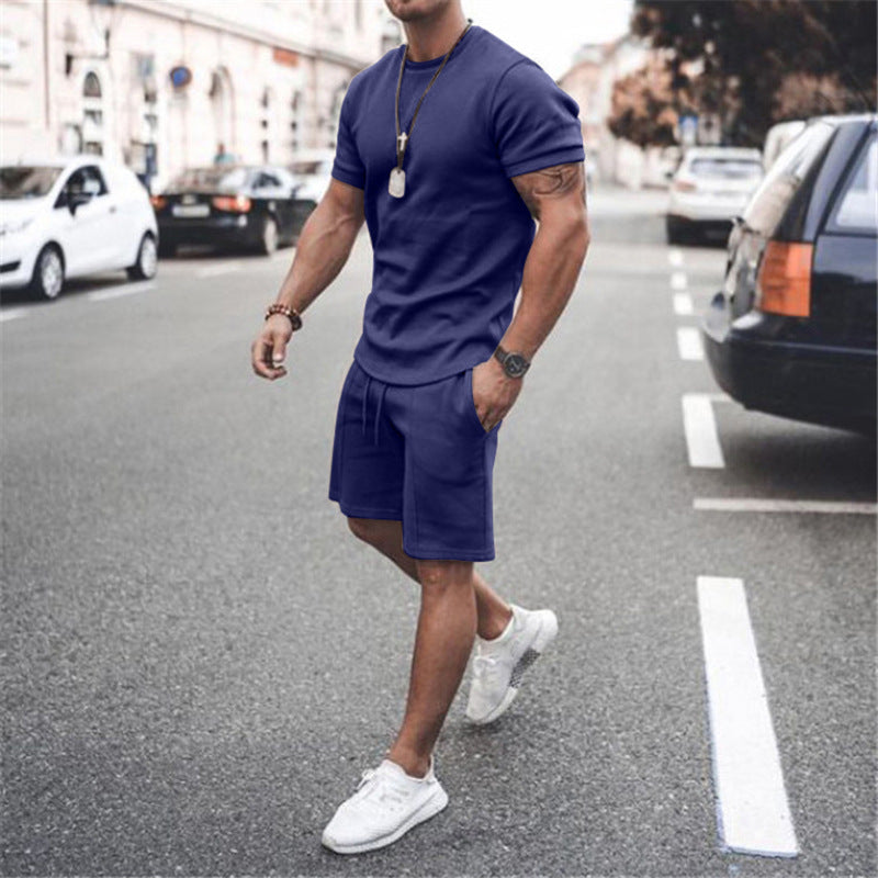 Men Co-Ords Summer Men's Solid Color Suit Casual