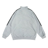 Men Hoodie Letter Embroidered Printed Mock Neck Hoodie