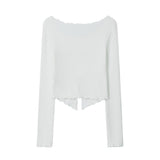 Women Long Sleeve T-Shirt Long Sleeve T-shirt Women's Fall Slim Fit Design Short Top