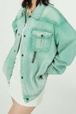 Unisex Jacket Autumn Letters Embroidery Gradient Denim Girls