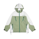 Unisex Jacket Autumn Stitching Contrast Color Hooded Jacket