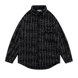 Men Long Sleeved T Shirt Plaid Shirt Long Sleeve Men's Ins Loose Street Lapel Shirt Autumn Coat