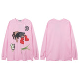 Men Long Sleeve Shirt Printed Long Sleeve T-shirt Men and Women Idle Style Casual