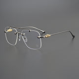 CHH Chrome Hearts Glasses Fashion Double Beam Frameless Myopia Glasses Frame
