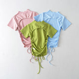 Women T-Shirt Short-Sleeved Top Women's Short Yoga Clothes Sports T-shirt