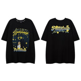 Men's T Shirt Five-Pointed Star Printed Short-Sleeved T-shirt Men's and Women's Hiphop