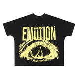 Mixed Emotion T-Shirt Crew Neck Loose Short Sleeve