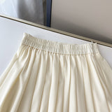 Women Skirt Summer Vintage Artistic Mid-Length Pleated Skirt