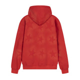 Men Fleece Lined Hoodie XINGX Letter Print Sweatshirt Men's Autumn and Winter Loose Zip Coat
