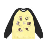 Men Hoodie Creative Fun Cartoon Printed Crew Neck Sweatshirt